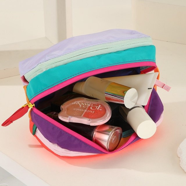 High Quality Portable Cosmetic Bag Dopamine-Colored Multi-Layer Makeup Bag Large Capacity Multi-Functional Storage Bag Travel