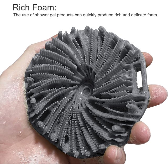 Soft Silicone Body Scrubber Bath Brush With Ergonomic Handle Portable Shower Massage Cleaning Exfoliating Home Tool