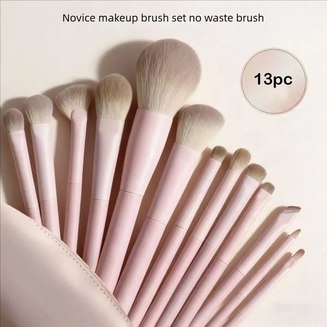 13PC Korean Makeup Brush Set Eye Shadow Blush Contour Nose Shadow Concealer Complete Set of Novice Makeup Brushes for Beginners