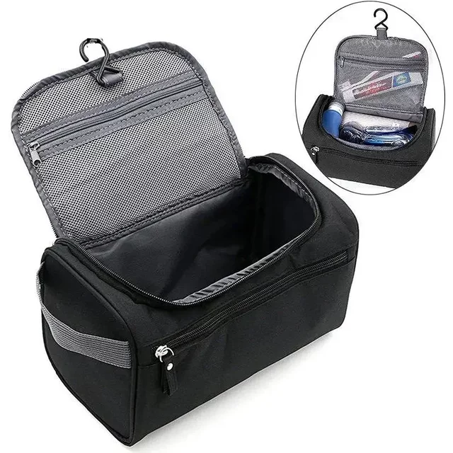 Zipper Polyester Men Business Portable Storage Bag Toiletries Organizer Women Travel Cosmetic Bag Hanging Waterproof Wash Pouch