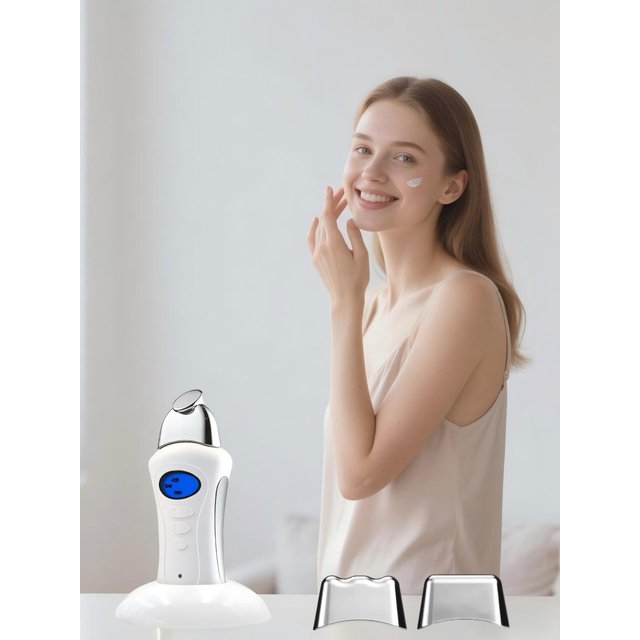 Premium Rechargeable Facial Beauty Massager with 3 Magnetic Heads for Deep Cleansing & Gentle Massage,Skin Conditioning Tool