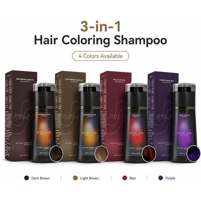 Herbal Hair Color Shampoo 3 in 1 Gray Coverage Natural Looking Long Lasting Hair Dye for women Men At Home Coloring Care