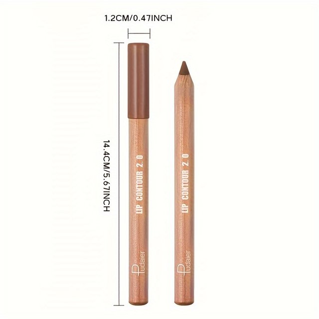 Matte Lip Liner- Long-Lasting, Easy to Color, Includes Sharpener - Perfect for a Flawless Finish! Pudaier Lip Contour 2.0