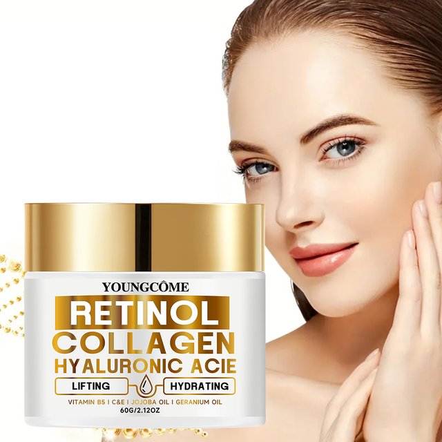 Retinol Face Cream Firming & Smoothing Moisturiser with Collagen & Hyaluronic Acid, Renewing Day Night Cream for women & Men