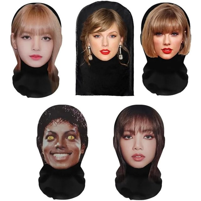Unisex 3D Printed Full Face Mask Elastic Mesh Cosplay Headgear Breathable Prop Novel Party Simulation Balaclava Hat
