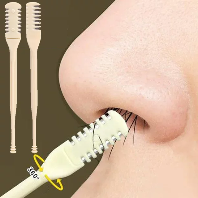 Double-head Comb Nose Hair Trimmer Reusable Nose Hair Scraper Clean Remover Small Manual Hair Removal Shaving Scissors Tools