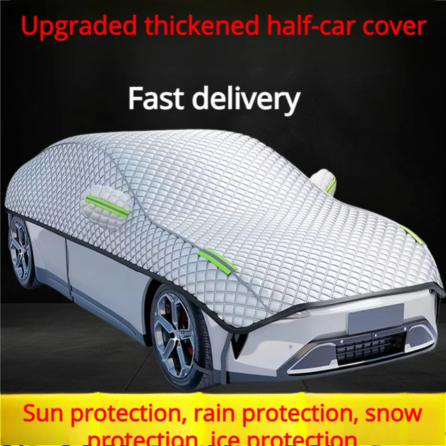 Car Cover Half-cover Universal For All Seasons Snow Shield Antifreeze Sunscreen Snow And Frost Protection Front Sunscreen Heat I