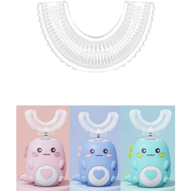 Replacement Toothbrush Heads for Children U-shaped Electric Toothbrush 360 Degrees Kids Silicone Toothbrush Accessories Nozzles