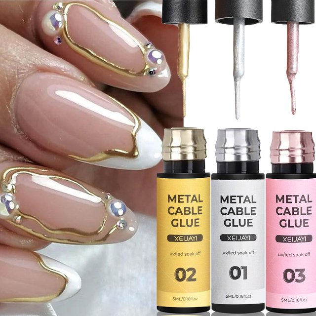 10/5ml Metallic Mirror Liner Gel Nail Polish Soak off UV/LED Gel Polish Manicure DIY Graffiti Painting Drawing Gel Nail Varnish