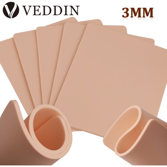 15/10/8/5/1pcs Tattoo Practice Skin 3MM Silicone Fake Skin Double-Sided for Permanent Makeup Training Supply Tattoo Accessory