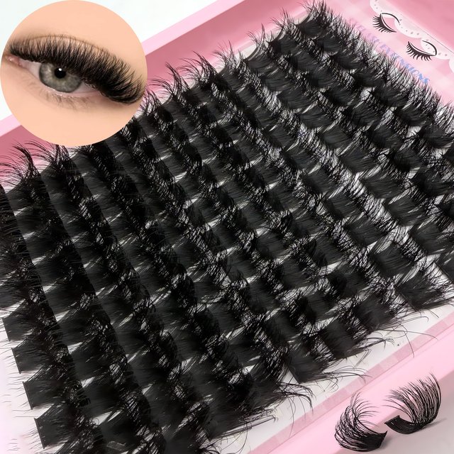 DIY LashExtension Cluster 100D 8D Fluffy 0.07mm D Curl 14-24mm Mixed Individual Eyelashes Easy To Apply For Beginners MakeupTool