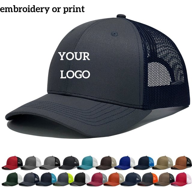 High quality Richardson 112 mesh cap custom summer sunshade sunscreen truck driver hat embroidered logo baseball cap