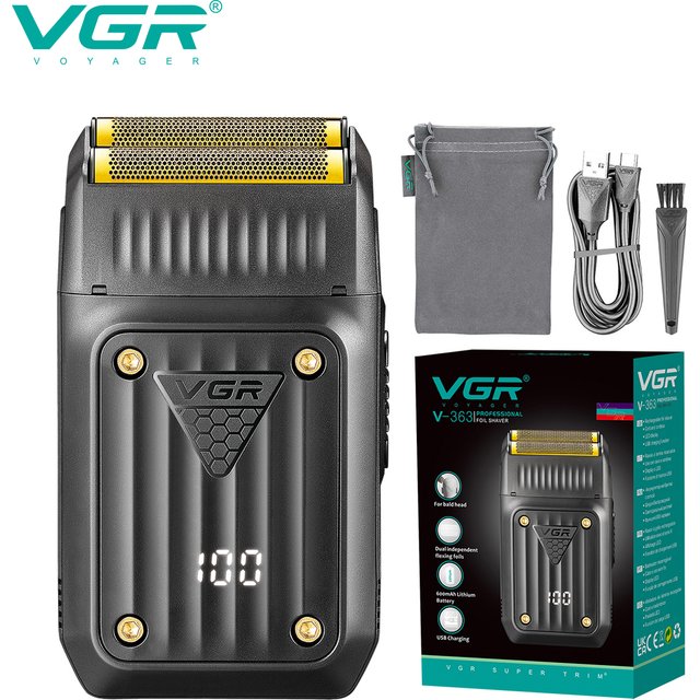 VGR 363 Razor Electric Shaver Professional Hair Trimmer Rechargeable Shaving Barber Beard Trimmer Foil Hair Shaver for men