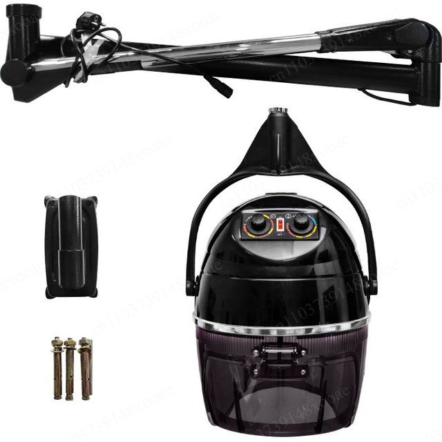 Standing Hooded Hair Dryer with Rolling Base – 3 Temperature Settings, Timer & Ionic Technology for Home & Salon Use
