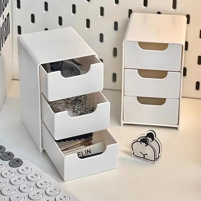 Ins-Style Drawer-Style Storage Box Mini Desktop Storage Box Jewelry Cosmetics Multi-Functional Simple Style Home Storage Tool