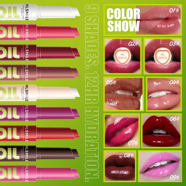 MLSMILE Press Lipstick Solid Lip Stain Long-lasting Easy Color Moisturizing Lip Gloss Pearl Mirror Lip Gloss Makeup for women