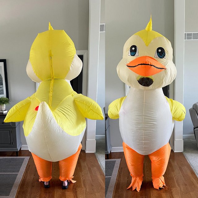 Yellow Duck Inflatable Costume Adult Cosplay Duck Inflatable Suit Halloween Makeup Party Costume Cosplay Funny Costume Prop