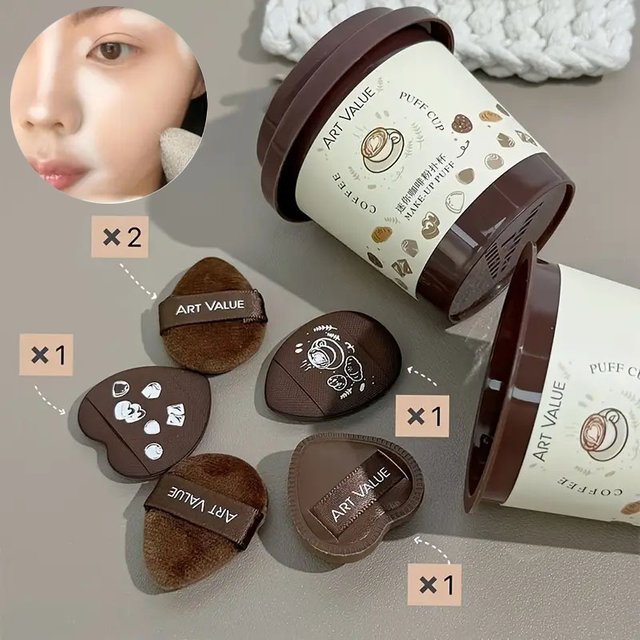 5pcs Mini Finger Puff Set With Box Air Cushion Powder Foundation Sponge Face Concealer BB Cream Cosmetic Applicator Makeup Tools