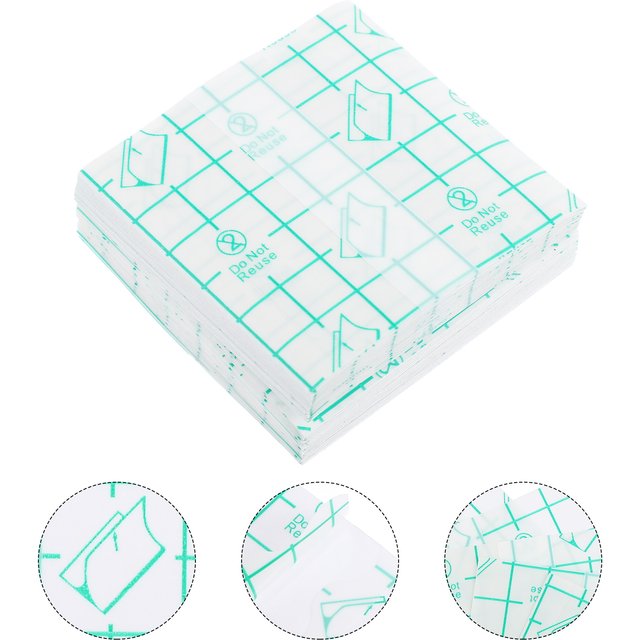 100pcs Disposable Makeup Mixing Hand Palettes Sticker PU Film Paper Makeup Color Palette Adhesive Makeup Palettes Tool Accessory