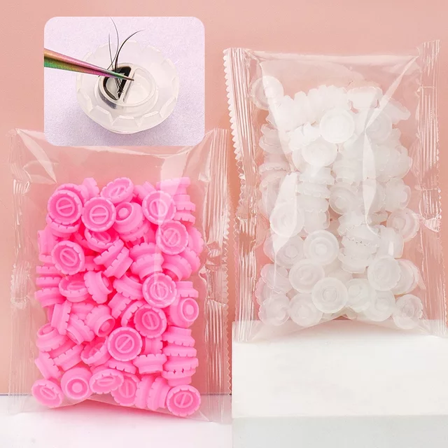 100Pcs Eyelash Extension Glue Cups Delay Cup Grafting Eyelash Makeup Tool Tattoo Adhesive Pigment Cups