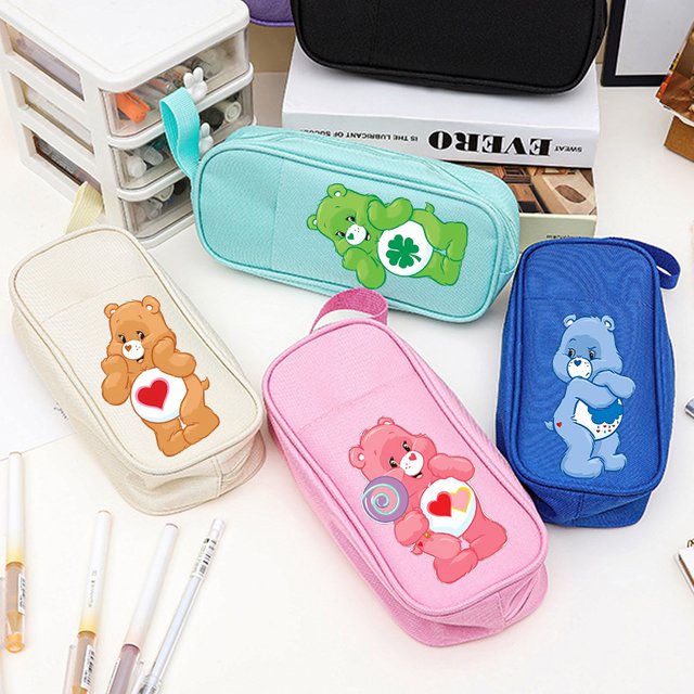Cute Care Bears Pencil Bags New Student School Pen Case Women Travel Organizer Makeup Bag Kids Anime Stationery Pouch Girls Gift