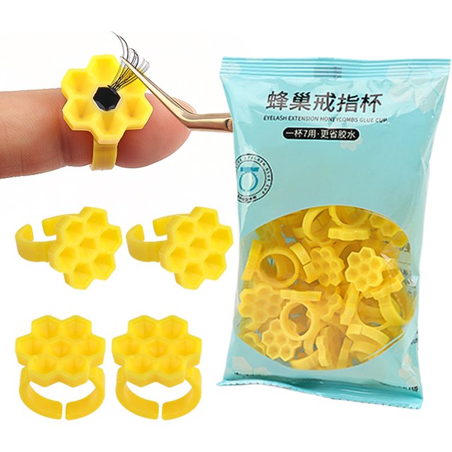 50 Pcs Eyelash Extension Glue Cup All-in-one Glue Drip Cups Eyelashes Extension Ring Cup Lash Lifting Supplies Makeup Tool