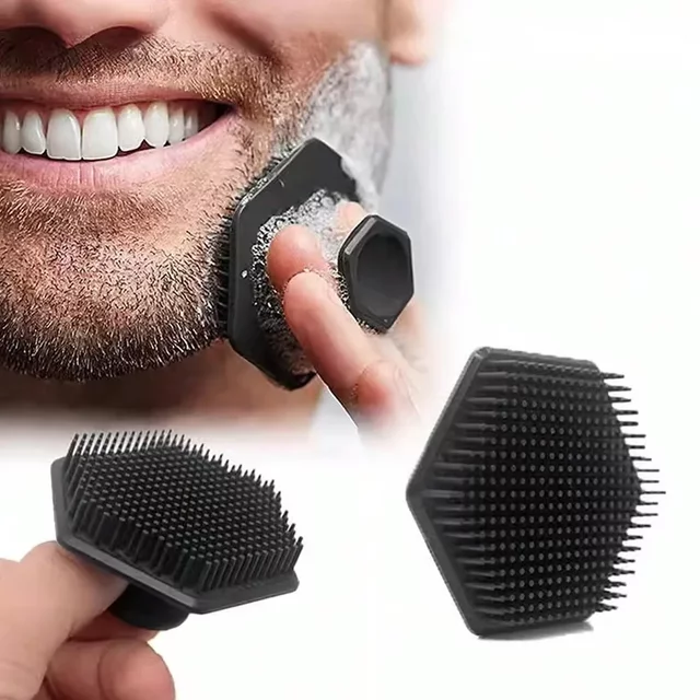 Men's Silicone Facial Cleansing Brush Deep Scrub Shave Massage Tool Exfoliating Cleanser for Sensitive/Acne/Oily Skin