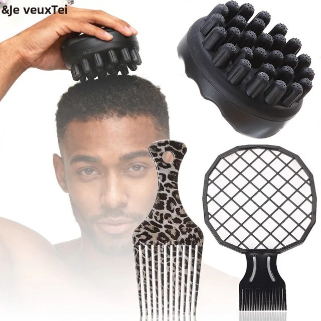 Ensemble d'outils de coiffure professionnels, peigne à friser les cheveux Afro, brosse démêlante pour Dreadlock, soins capillaires, Kit de coiffure, 1/2/3 pièces