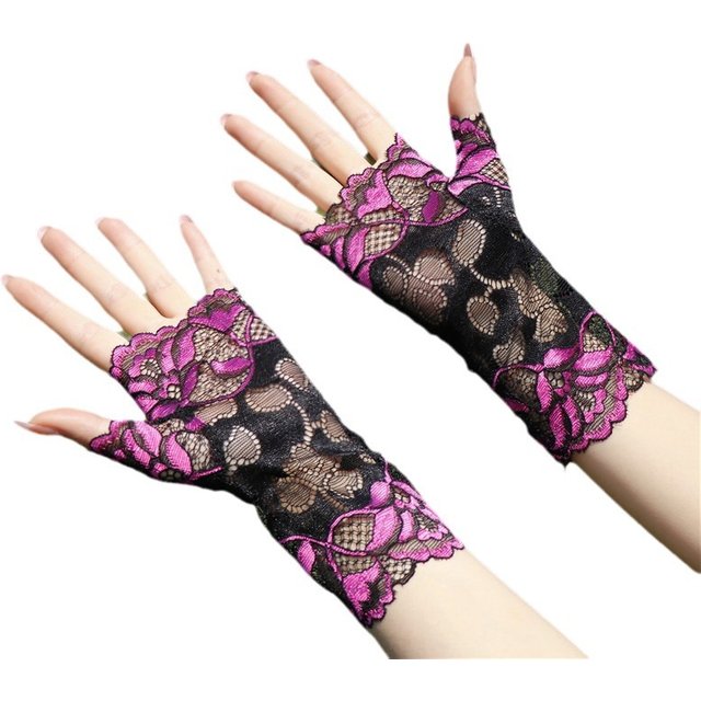 Fashionable Sunscreen Half-finger Lace Gloves for women Thin Elegant Sailor Dance Square Performance Half Exposed