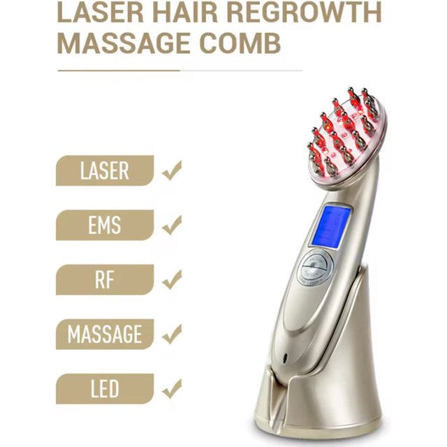 Electric Laser Hair Growth Comb Anti Hair Loss Massage Therapy Infrared RF Red Light EMS Vibration Massager Hair Brush Hair Care
