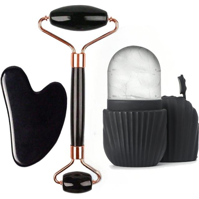 Reusable Ice Face Roller Facial Skin Firming Massage Tool Cold Compress Anti Puffiness Face Lifting Gua Sha Beauty Care Device