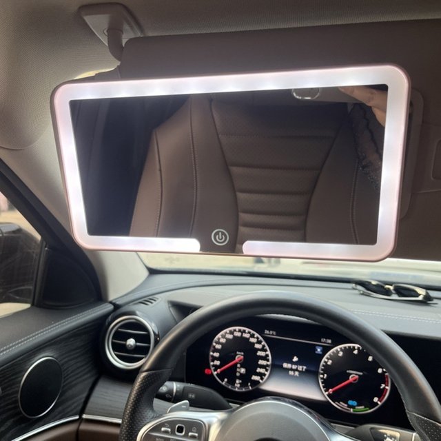 Car Sun Visors Makeup Mirror With Type C Charging And 3 Mode LED Light For Commuters And Travel