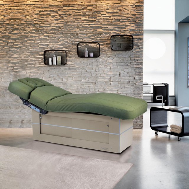 Motor Electric Facial Massage Bed With PU Leather Upholstery And Adjustable Height For Beauty Salon Spa