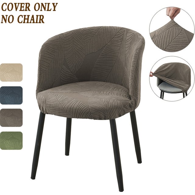 1PC Jacquard Semicircle Chair Cover Stretch Curved Back Armchair Covers Home Make-up Seat Slipcover for Cafe Bar Counter