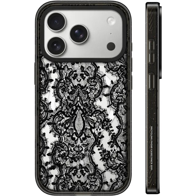 Acrylic Lace Pattern For MagSafe Phone Case For iPhone 18 17 16 15 14 13 Pro Max Makeup Mirror Magnetic Wireless Charging Cover