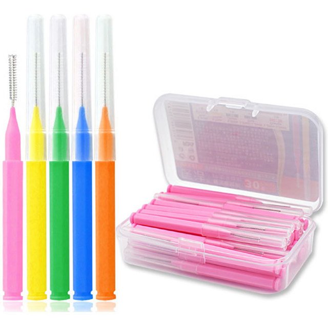 30pcs/lot terdental Brush Denta Floss Interdental Cleaners Dental Teeth Brush Toothpick Oral Care Tool