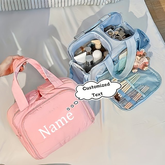 Personalized Large-Capacity Toiletry Bag Multifunctional Makeup Pouch Ideal for Back-to-School And Christmas Gift Ideas