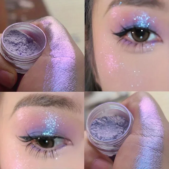 Chameleon Highlighter Palette Eyeshadow Face Body Pigment Shimmer Glitter Colorful Highlighter Powder Stage Makeup Powder