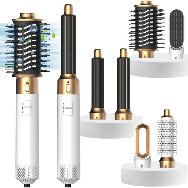 6 In1 Hair Dryer Hot Comb Set Multifunctional Electric Curling Iron Hair Straightener Comb Professional Barber Home Styling Tool