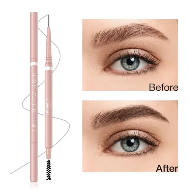 1PC 1.5mm Ultra Fine Double-Ended Eyebrow Pencil Waterproof Sweat-proof Long Lasting Professional Eye Makeup for women