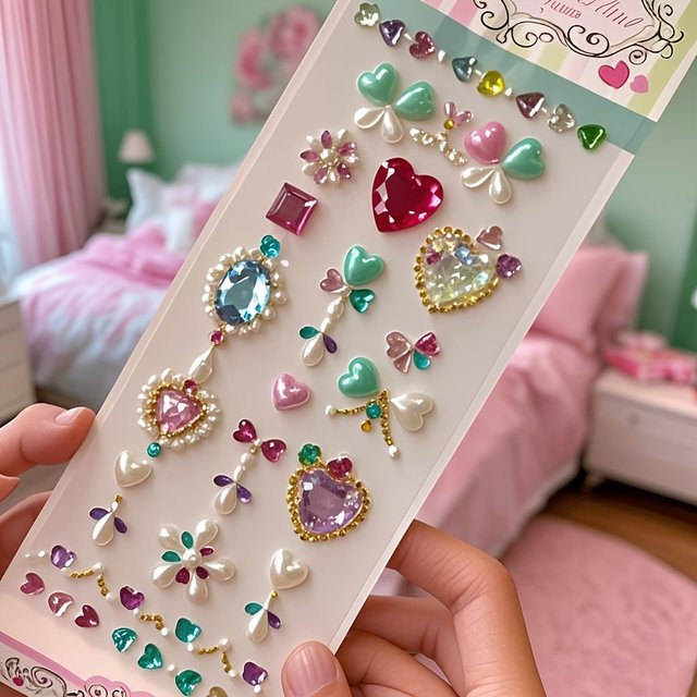 Acrylic Gem Stickers Girl Performance Face Beads Children Diy Makeup Colorful Crystal Stickers