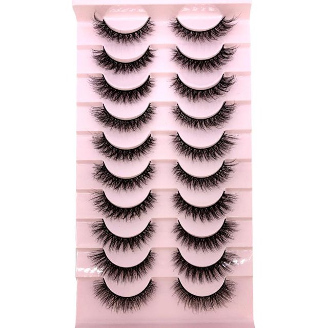 New 10 Pairs 3D Faux Mink Hair False Eyelashes Natural Messy Eyelash Crisscross Wispy Fluffy Lashes Extension Eye Makeup Tools