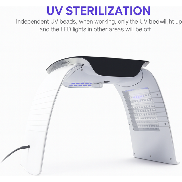 New 8 Colors LED Light Therapy Acne Treatment Hot Cold Nano Water Spray Skin Rejuvenation UV Sterilization Facial Skin Care Lamp