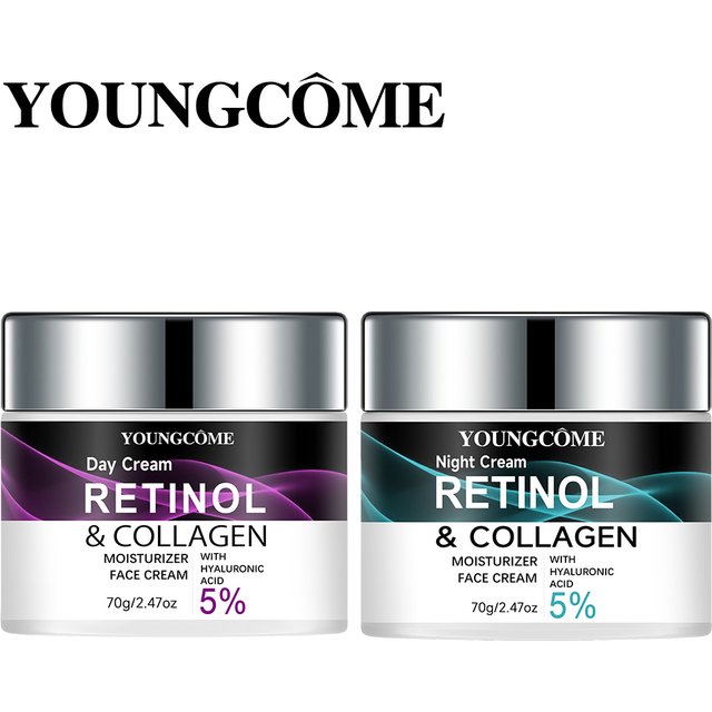 Day and Night Retinol Collagen Facial Cream Moisturiser Facial Anti Aging Skin Care Repair Fade Fine Line Whitening Skin