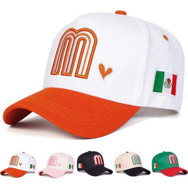 Unisex M Love Heart Embroidery Baseball Caps Spring Autumn Outdoor Adjustable Casual Hats Sunscreen Hat Sports Cap