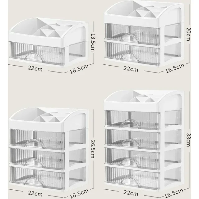 Desktop Organizer Large Capacity Transparent Makeup Storage Box ,Drawer Jewelry Makeup Storage Box Multi-layer Multi-functional