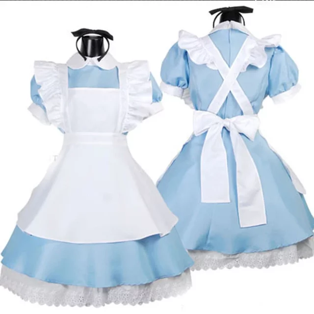 Costume de Cosplay Lolita, robe de demoiselle d'honneur, tablier fantaisie de carnaval d'halloween pour femmes, mascarade de fête Alice au pays des merveilles