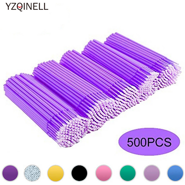 500pcs/lot Eyelash Extension Cleaning Swabs Lash Lift Glue Remover Applicators Microblade Makeup Micro Brushes Tool