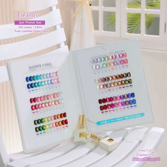 DannyColl TPO HEME Free 60pcs Magnetic Gel With Color Card High-end Immersion Nail Art 15ml Cat's Eye Nail Polish Gel Collection