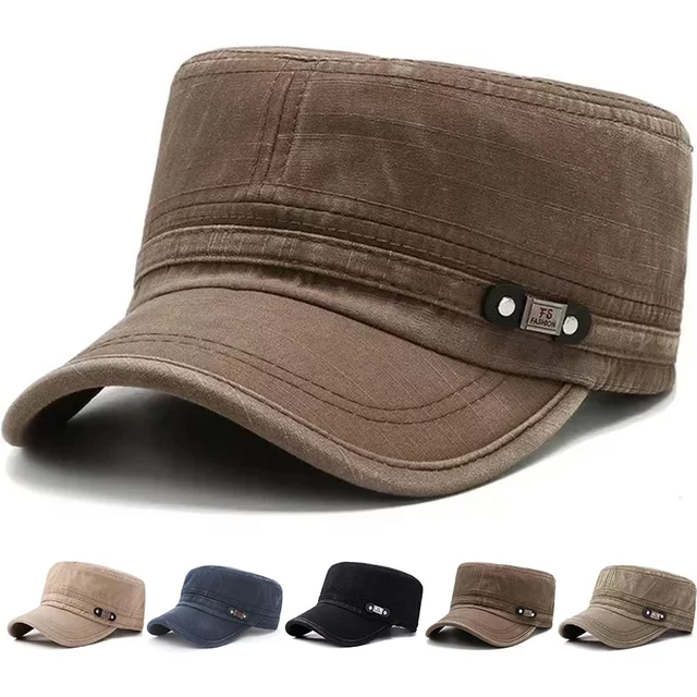 Unisex FS Label Washed Flat Baseball Caps Spring Autumn Adjustable Casual Baseball Caps Outdoor Sunscreen Hat Sports Cap